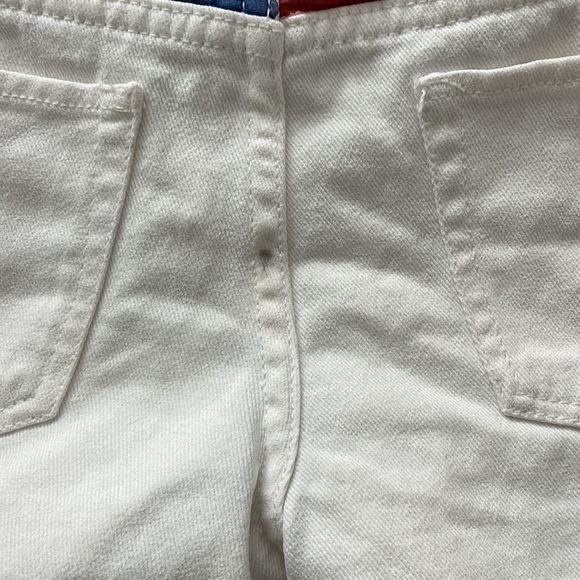 Forever 21 Women’s White Denim Shorts w/ Red, White, & Blue Detail - Size 30 - Picture 4 of 5